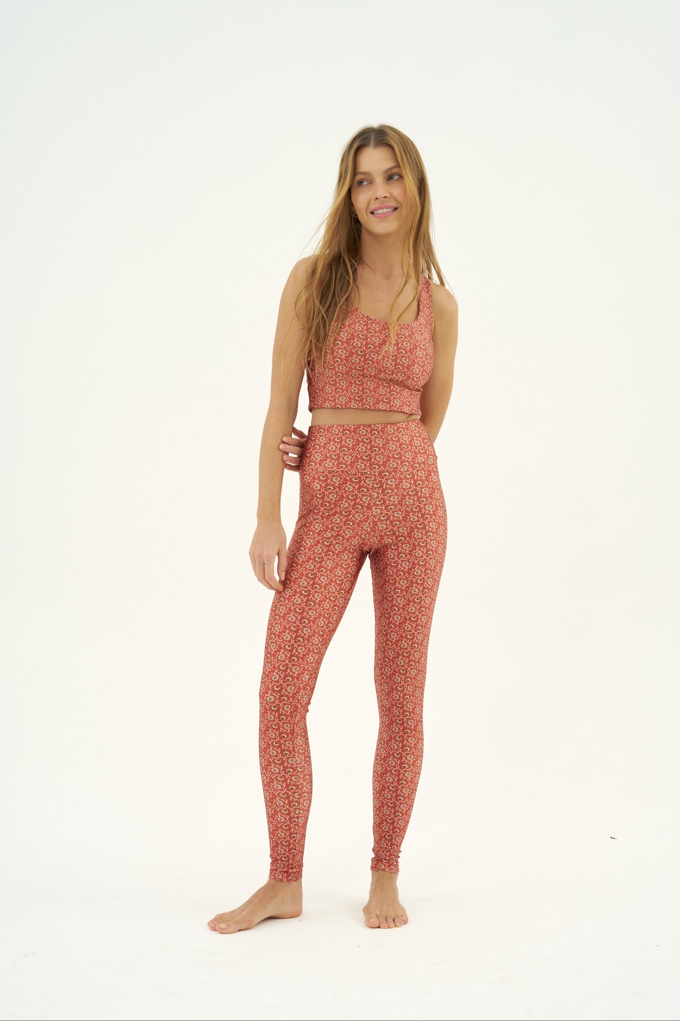 Calça Legging High Scarlet Flower