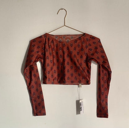 Ancestral long sleeve cropped top